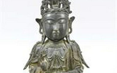 Guanyin, China, pres. Ming. Bronze with grey-green