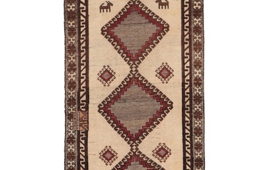3'6 x 6'6 Hand-Knotted Persian Shiraz Area Rug
