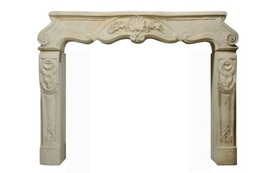 Regence style limestone fireplace. Origin : Poitou…