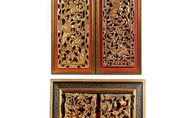 (3pc) CHINESE CARVED PANELS