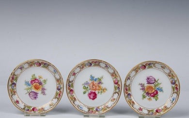 3pc Schumann - Bavaria Dishes, Empress Dresden Flowers