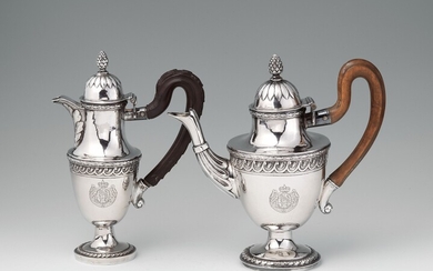 A pair of silver pitchers made for the Princes of Thurn and Taxis