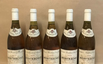 5 bouteilles MONTRACHET, Bouchard P&F 1959...
