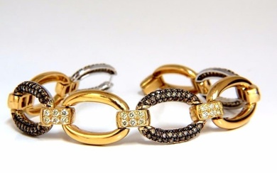 5.30ct natural fancy yellow & brown diamond link bracelet 14kt