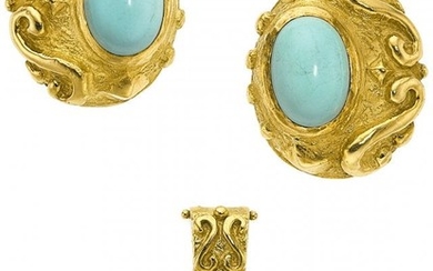 55069: Turquoise, Gold Jewelry Suite, Katy Briscoe The