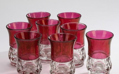 (8) Tiffin 'King's Crown' pattern juice glasses