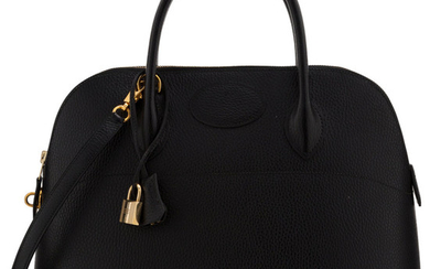 Hermès 35cm Black Ardennes Leather Bolide Bag with Gold...