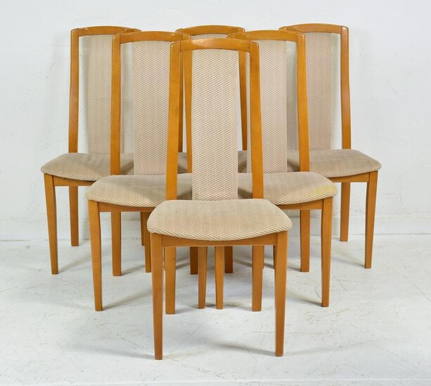 6 High Back Mid Century Modern Dining Chairs