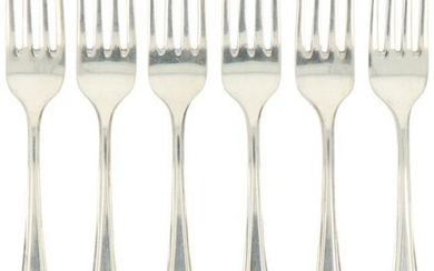 (6) piece set dinnerforks silver.