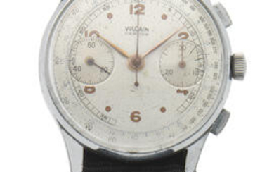 Vulcain. A chrome plated manual wind chronograph wristwatch