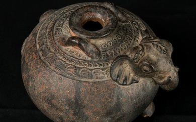 17th - 18th Century Limestone Standing Elephant Pot