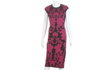 Alexander McQueen Stretch Knit Pink and Black Floral...