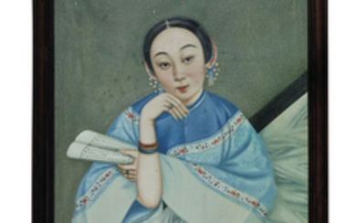 ANONYME (CHINE, DYNASTIE QING, XIXEME SIECLE), PORTRAIT DE JEUNE FEMME