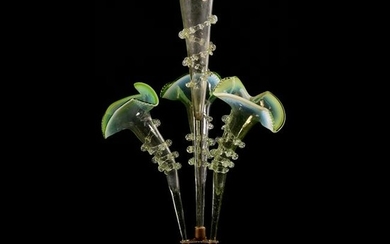 Art Glass Four Lily Epergne