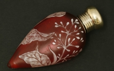A cameo glass scent bottle