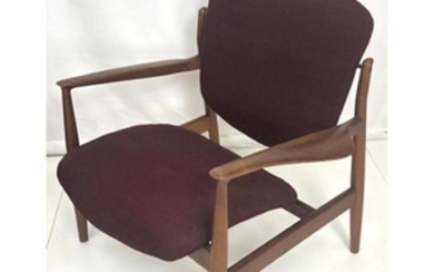 FINN JUHL Danish Teak Modernist Lounge Chair. Bur