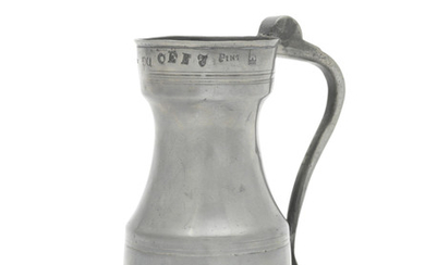A George III pewter unlidded tappit hen, of mutchkin capacity, Scottish, circa 1790