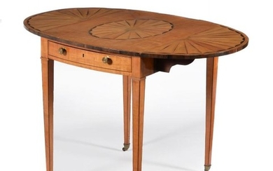 A George III satinwood and marquetry Pembroke table