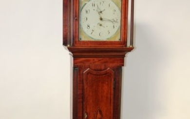 Georgian tall clock in mahogany & oak case