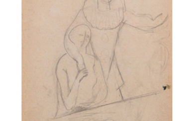 Jean Metzinger (1883-1956) Le couple Pencil on paper;...