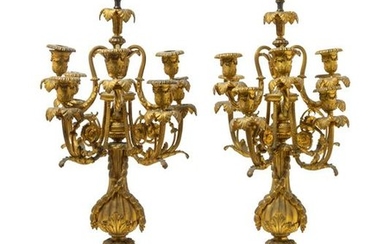 A Pair of Louis XVI Style Gilt Bronze and Onyx
