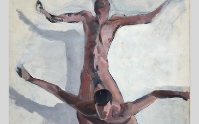 Nicholas Luttinger, Large Oil Gay Art Men in Motion