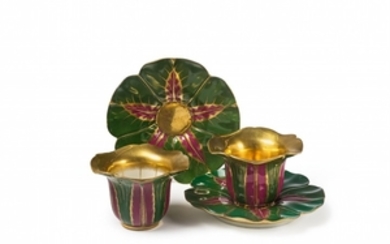 A pair of Niedermayer porcelain flower cups