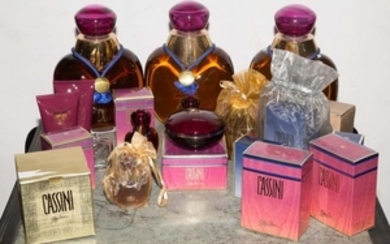 OLEG CASSINI - PERFUME, BATH PRODUCTS & GIFTS A large lot of Cassini perfume, bath products and related items.