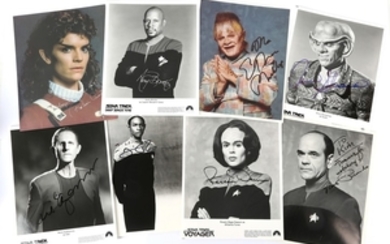 Star Trek:- A collection of photographs signedby actors...