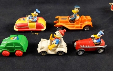 Vintage Assorted Disney Donald Duck Toy Cars Lot of 5