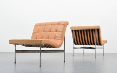 William Katavolos, Ross Littell & Douglas Kelley; Laverne International - Pair of Katavolos, Littell & Kelley "New York" Lounge Chairs
