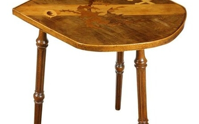 An Emile Galle marquetry decorated table