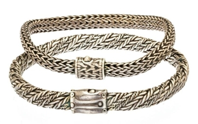 925 Silver Bracelets, L 8’’ 1.83T Oz 2 Pcs