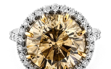 9.35 Tcw Yellow Diamond Ring - White gold - Ring - 8.45 ct Diamond - 0.90 ct Diamonds