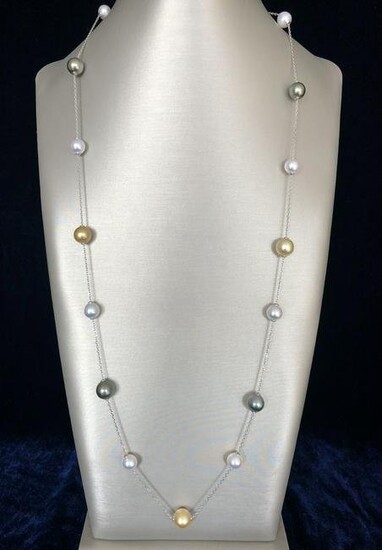 9mm-11mm South Sea and Akoya Cultured Pearl Necklace