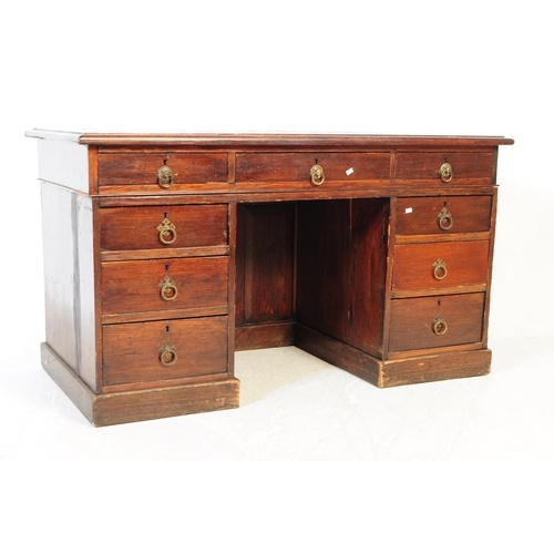 A 19th century mahogany twin pedestal office writing table. ...