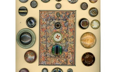 A CARD OF DIVISION ONE GLASS ET IN METAL DUG BUTTONS