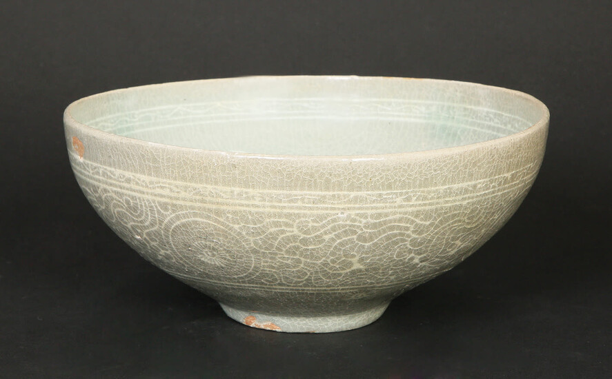 A CHINESE CELADON GLAZE LIKELY JUN WARE BOWL
