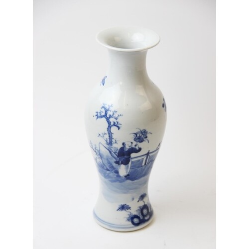A Chinese blue and white begonia vase, 19th century, the vas...