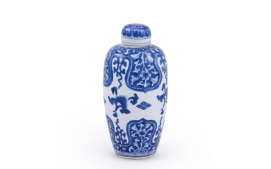 A Chinese blue and white ovoid jar and cover
