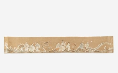 A Chinese embroidered panel depicting the eight
