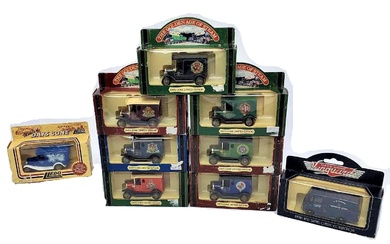 A Collection of Nine Die Cast Model Vehicles, Including Lledo Days Gone & Del Prado, in Original Packaging