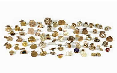 A Collection of Victorian Goldfilled Single Cufflinks.