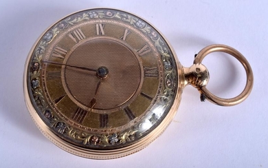 A FINE ANTIQUE 18CT GOLD VERGE POCKET WATCH with multi