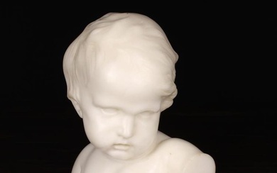 A Fine 19th Century White Carrara Marble Bust of an Infant Boy, 8'' (20 cm) high, 6'' (15 cm) in wid