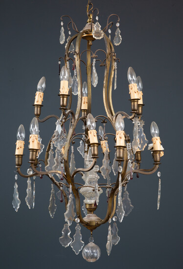 A French gilt metal chandelier