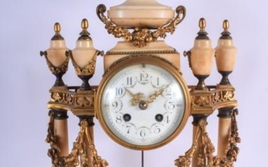 A GOOD LARGE MID 19TH CENTURY FRENCH ORMOLU MARBLE AND