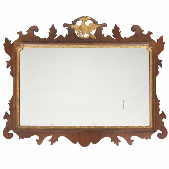 SOLD. A George II style mahogany and giltwood mirror. England, late 19th century. H. 76 cm. W. 95 cm. – Bruun Rasmussen Auctioneers of Fine Art