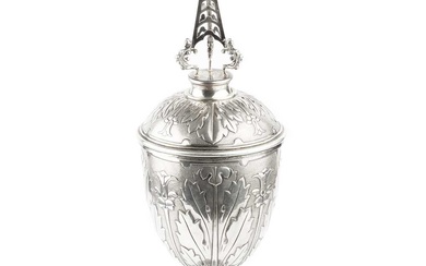 A George V silver Arts & Crafts steeple cup and...