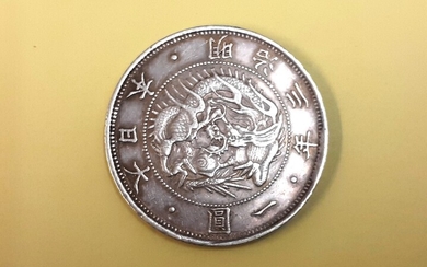 A Japan Mutsuhito 1 yen silver coin, c. 1870, year 3.